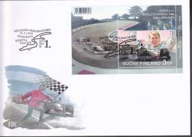Suomi FDC (ensipäiväkuori) Mika Häkkinen BL21 (15.1.1999). LAPE 1455. Formula 1 World Champion 1998 Mika Häkkinen