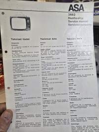 ASA 3662 matka-tv huolto-ohjeet 1972