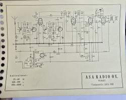 Asa  592 radio vastaanotin  osaluettelo.