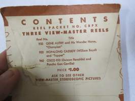 View-Master Cowboy Stars 950 Gene Autry, 955 Hopalong Cassidy, 960 Cisco Kid sarja -reel / kuvakiekko