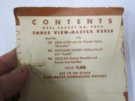 View-Master Cowboy Stars 950 Gene Autry, 955 Hopalong Cassidy, 960 Cisco Kid sarja -reel / kuvakiekko