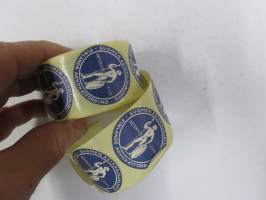 Suomen Asianajajaliitto / Finlands advokatförbund -vaasalaisen koho- ja tarrapainon (Herman Mattsson Korkokuvapaino &amp; Pussitehdas) tuotantoa arviolta 1960-l lopusta