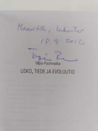 Usko, tiede ja evoluutio (signeerattu, tekijän omiste)