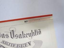 Suomen Gummitehdas Osakeyhtiö (Nokia) osakekirja - aktiebrev 5 osaketta á 200 Smk - å 5 aktier á 200 Fmk, 5 000 mk, Helsinki 1935, blanco, makuleras -merkitty