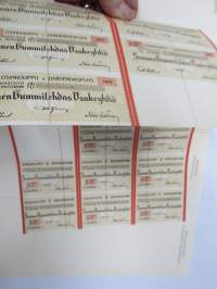 Suomen Gummitehdas Osakeyhtiö (Nokia) osakekirja - aktiebrev 5 osaketta á 200 Smk - å 5 aktier á 200 Fmk, 5 000 mk, Helsinki 1935, blanco, makuleras -merkitty