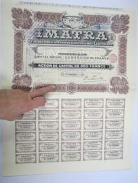 Imatra Sociéte Anonyme pour la Production et la Distribution de lÉnergie Electrique - Action ordinarie, nr 026036 -osakekirja / share certificate