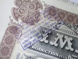 Imatra Sociéte Anonyme pour la Production et la Distribution de lÉnergie Electrique - Action ordinarie, nr 026036 -osakekirja / share certificate