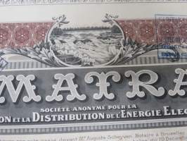 Imatra Sociéte Anonyme pour la Production et la Distribution de lÉnergie Electrique - Action ordinarie, nr 026035 -osakekirja / share certificate