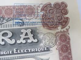 Imatra Sociéte Anonyme pour la Production et la Distribution de lÉnergie Electrique - Action ordinarie, nr 026035 -osakekirja / share certificate