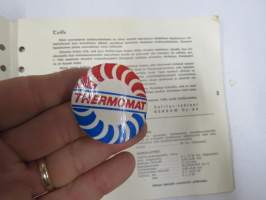 Solifer Export / Speed Thermomat käsikirja - käyttöohjekirja - varaosaluettelo, mukana Bensow-kuitti, johon merkitty osia ja tämä ohjekirja sekä Thermomat -irtotarra