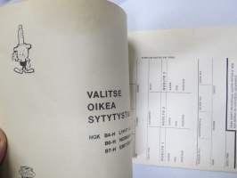 Solifer Export / Speed Thermomat käsikirja - käyttöohjekirja - varaosaluettelo, mukana Bensow-kuitti, johon merkitty osia ja tämä ohjekirja sekä Thermomat -irtotarra