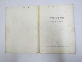 Valmet 502 käyttö ja hoito -käyttöohjekirja / instruction book in finnish