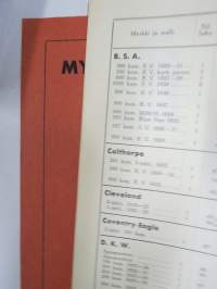 Moottoripyörien varaosia ja tarvikkeita 1939 Oy Arwidson Ab -hieno kuvitettu luettelo