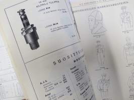 Moottoripyörien varaosia ja tarvikkeita 1939 Oy Arwidson Ab -hieno kuvitettu luettelo