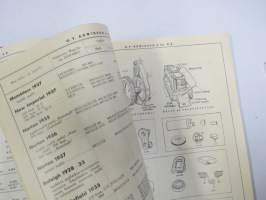 Moottoripyörien varaosia ja tarvikkeita 1939 Oy Arwidson Ab -hieno kuvitettu luettelo