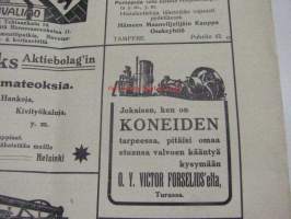 Maanviljelijä 1911 nr 5 sis. mm. G. Hartman / Lincoln lokomobiilit, Turun Rautateollisuus Oy lokomobiilit, puimakoneet -kuvalliset mainokset