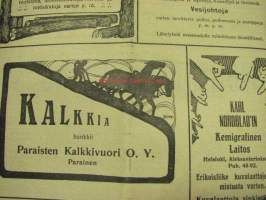 Maanviljelijä 1912 nr 9 sis. mm. G. Hartman / Lincoln lokomobiilit, Kone- ja Siltarakennus Oy kiertomankelit ym. -kuvalliset mainokset