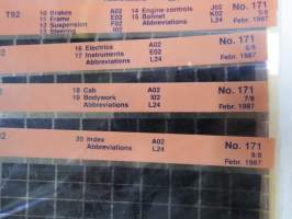 Scania T92 nr 171 8/8, Febr. 1987 Parts Catalogue - Reservdelskatalog - Ersatzteilkatalog - Catalogue de Piéces -  mikrofilmi