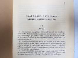 Haapamäen ratapihan liikennöimissääntö - Valtionrautatiet 1952
