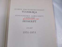 Suomen sukututkimusseuran vuosikirja XXXV 1951-1953 / Genealogiska samfundets årsskrift