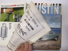 Austin Magazine 1961-1968 -annual volumes / englanninkielinen asiakaslehti, 8 vuoden lehdet joitakin puuttuu välistä, tulleet alunperin Veholle (maahantuojalle)
