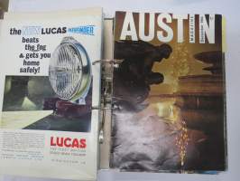 Austin Magazine 1961-1968 -annual volumes / englanninkielinen asiakaslehti, 8 vuoden lehdet joitakin puuttuu välistä, tulleet alunperin Veholle (maahantuojalle)
