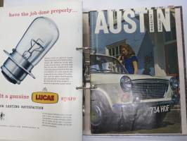 Austin Magazine 1961-1968 -annual volumes / englanninkielinen asiakaslehti, 8 vuoden lehdet joitakin puuttuu välistä, tulleet alunperin Veholle (maahantuojalle)