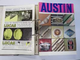 Austin Magazine 1961-1968 -annual volumes / englanninkielinen asiakaslehti, 8 vuoden lehdet joitakin puuttuu välistä, tulleet alunperin Veholle (maahantuojalle)