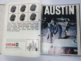 Austin Magazine 1961-1968 -annual volumes / englanninkielinen asiakaslehti, 8 vuoden lehdet joitakin puuttuu välistä, tulleet alunperin Veholle (maahantuojalle)