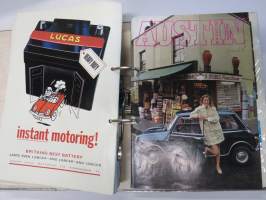 Austin Magazine 1961-1968 -annual volumes / englanninkielinen asiakaslehti, 8 vuoden lehdet joitakin puuttuu välistä, tulleet alunperin Veholle (maahantuojalle)