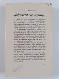 Kulttuurista on kysymys
