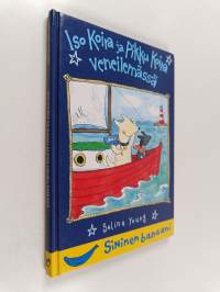 Iso koira ja pikku koira veneilemässä