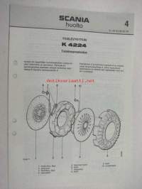 Scania huolto 4 Yksilevykytkin K 4224 toiminnanselostus - huolto - purku - korjaus -korjaamokirjasarjan osa