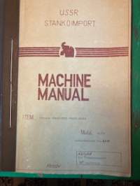 USSR tekninen koneen käsikirja 100 tonnin kampityyppiseen särmäyspuristimeen.