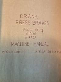 USSR tekninen koneen käsikirja 100 tonnin kampityyppiseen särmäyspuristimeen.