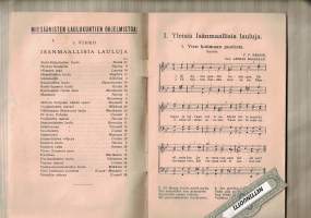 Isänmaallisia lauluja.Miesäänisten laulukuntien ohjelmistoa. 1. vihko