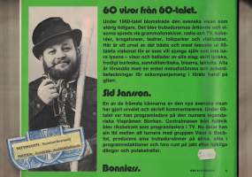 60 Visor från 60-talet, laulukirja, Urval Sid Jansson.