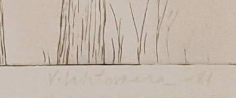 Veikko Lehtovaara, "Auran rantaa Turku" sign 23/100 tpla - 81 kehystämätön 33x50 cm