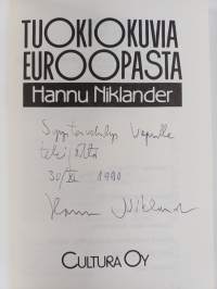 Tuokiokuvia Euroopasta (signeerattu, tekijän omiste)