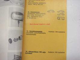 Aitoja Volkswagentarvikkeita -tuoteluettelo / myyntiesite