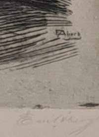 Emil Åberg, "Lappar som rådslår", etsaus sign ei kehyksiä -  35x43 cm