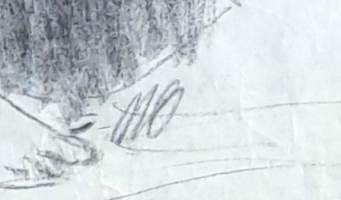 Mikko Oinonen,"Malli", lyijykynäpiirros  sign MO , 60x40  cm  kehystämätön