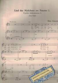 Lied des Mädchens am Fenster I, II = Tyttö ikkunassa I, II