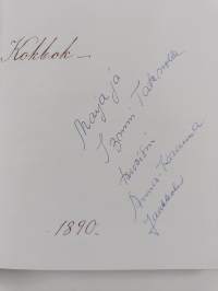 Annas kokbok 1890 (signeerattu, tekijän omiste)