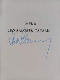Menu Leo Salosen tapaan (signeerattu)