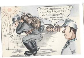 Santsari - sotilaspostikortti  postikortti kulkematon
