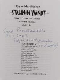 Stalinin vainot : Toivo ja Sanna Jääskeläinen, inkerinsuomalaiset selviytyjät (signeerattu, tekijän omiste)