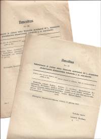 Ilmoitus Kulkulaitosten ja yleisten töiden Ministeriön myöntämistä 50 % alennuksista piletinhinnoista  Kieltolakikursseille ja kirkon... 2 kpl erä 1919
