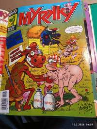 Myrkky vuosikerta 1996. Numerot 1-12 kansiossa. Alapäähuumorin pää-äänenkannattaja pahimmillaan - tai parhaimmillaan!