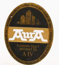 Aura Tumma Olut A IV -  olutetiketti